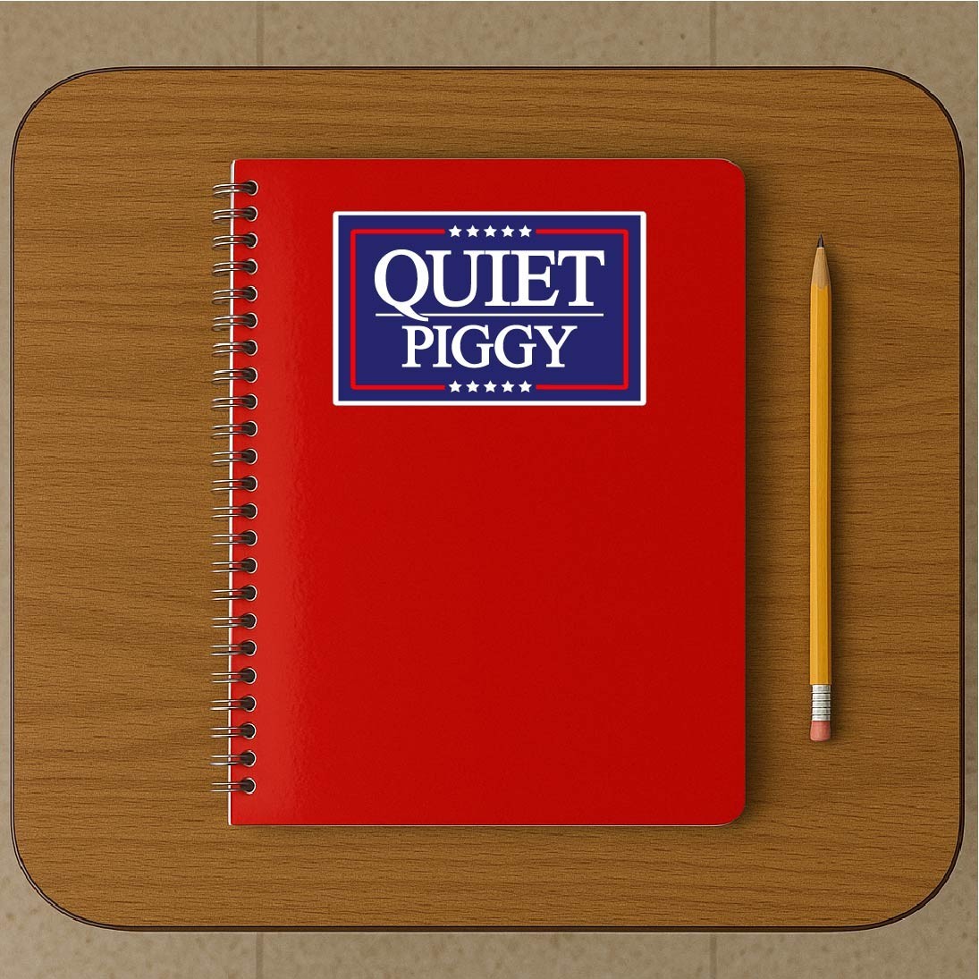 Quiet Piggy Trump Decal Sticker 47 MAGA Political No Kings Day Anti Press Vance