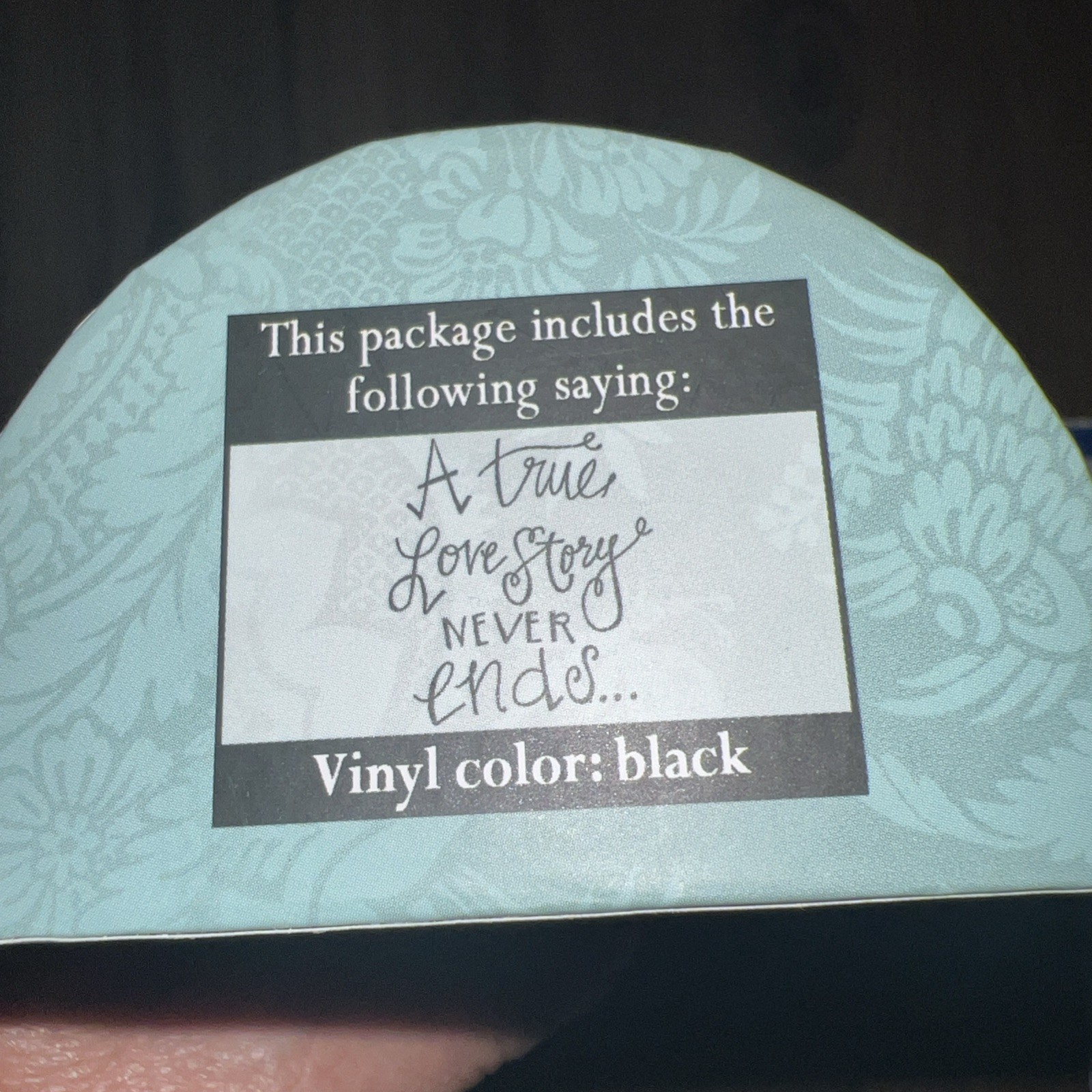 My Thoughtful Wall "A True Love Story NEVER Ends" vinyl lettering wall art – new