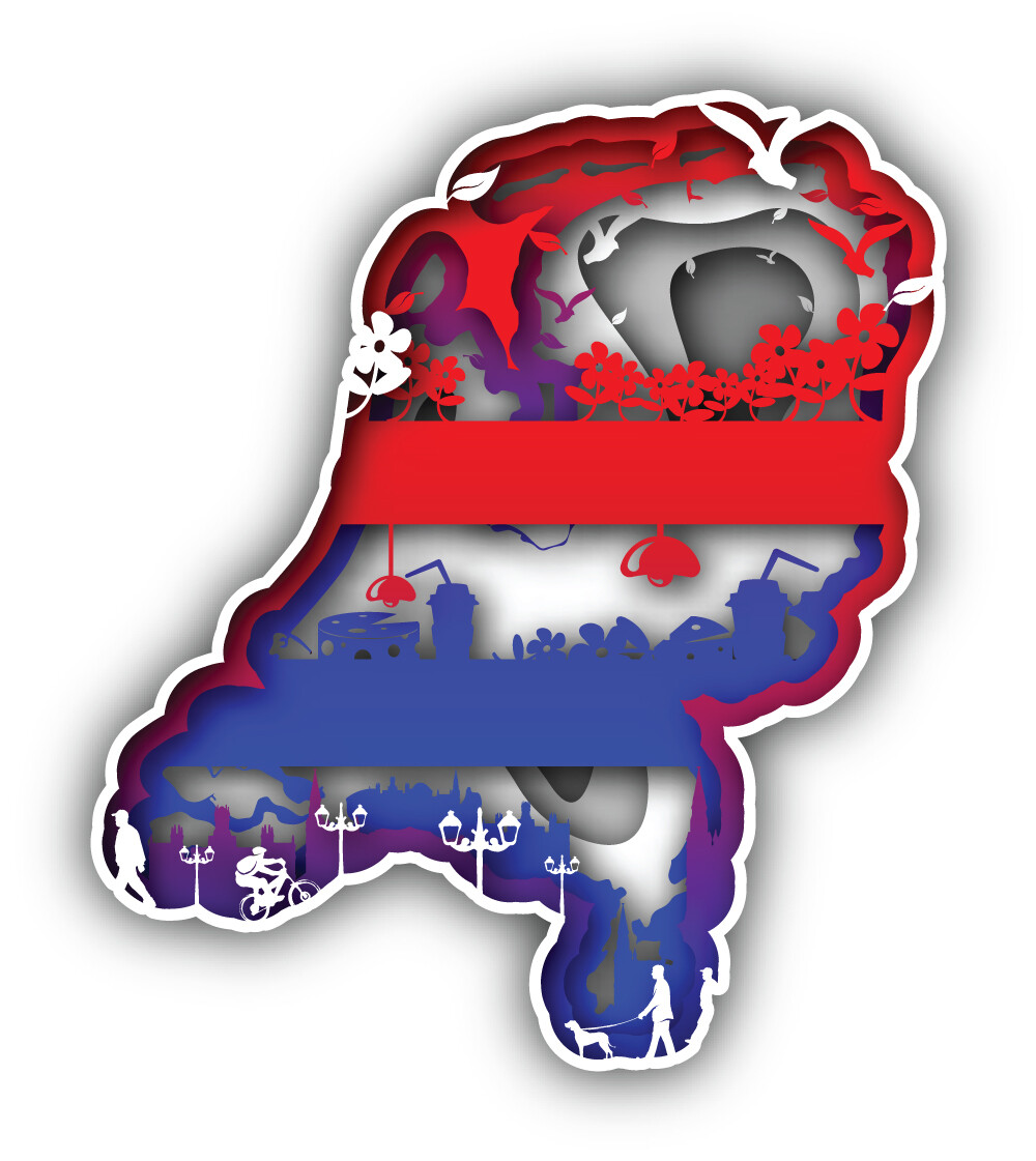 Netherlands Map Flag Illustration Art Carves Vinyl Sticker Car Bumper Decal