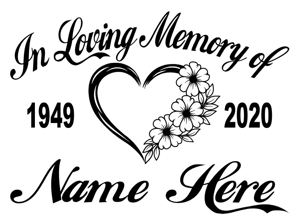In Loving Memory Decal Heart Flower Butterfly Floral Car Window Vinyl Sticker 01