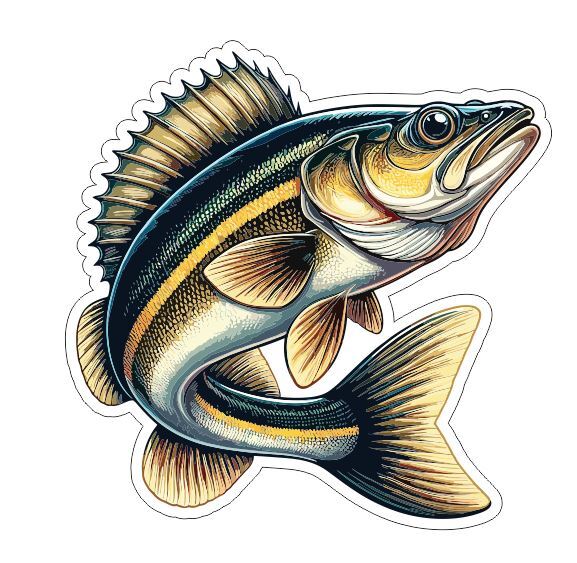 Walleye Fish Sticker A23