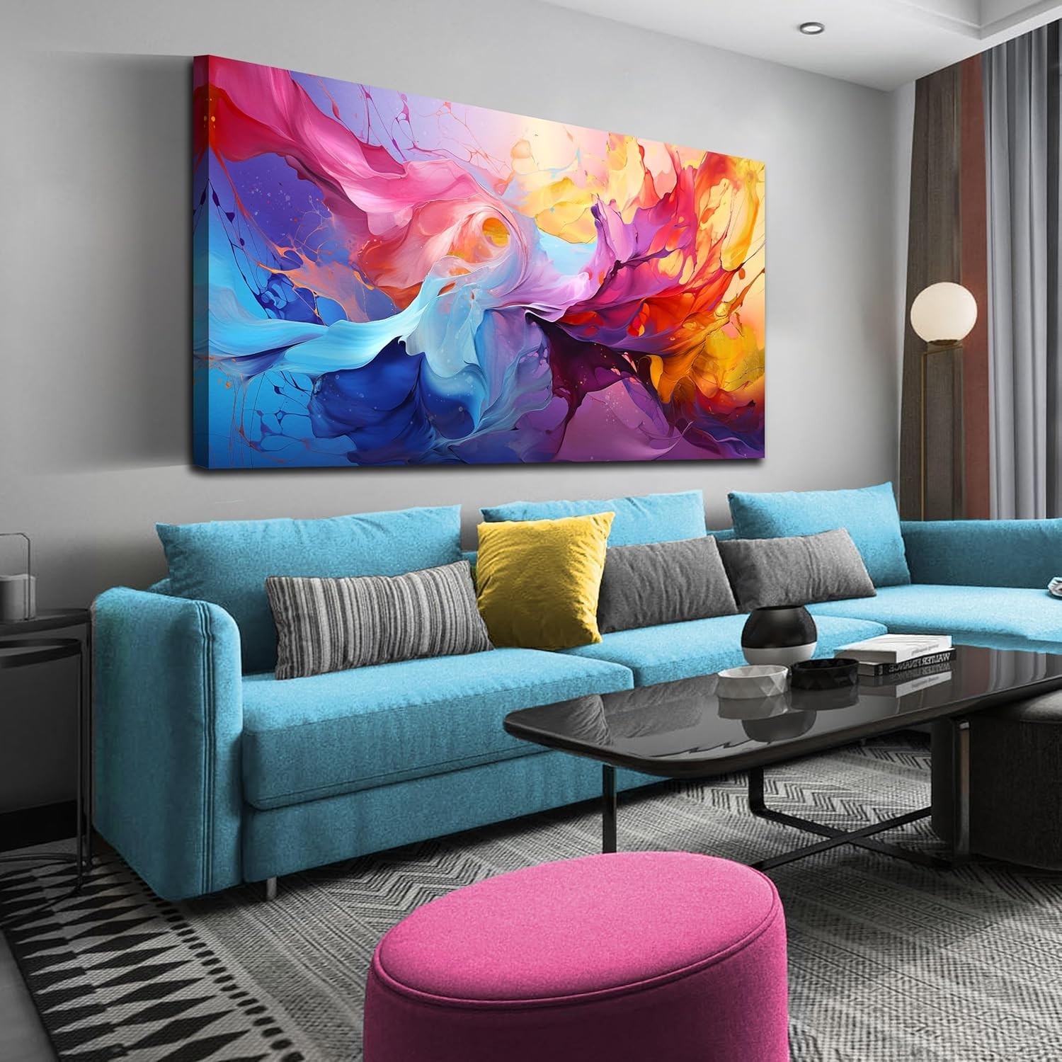 Abstract Wall Art for Living Room, Colorful Canvas Wall-Art for Bedroom, Print,