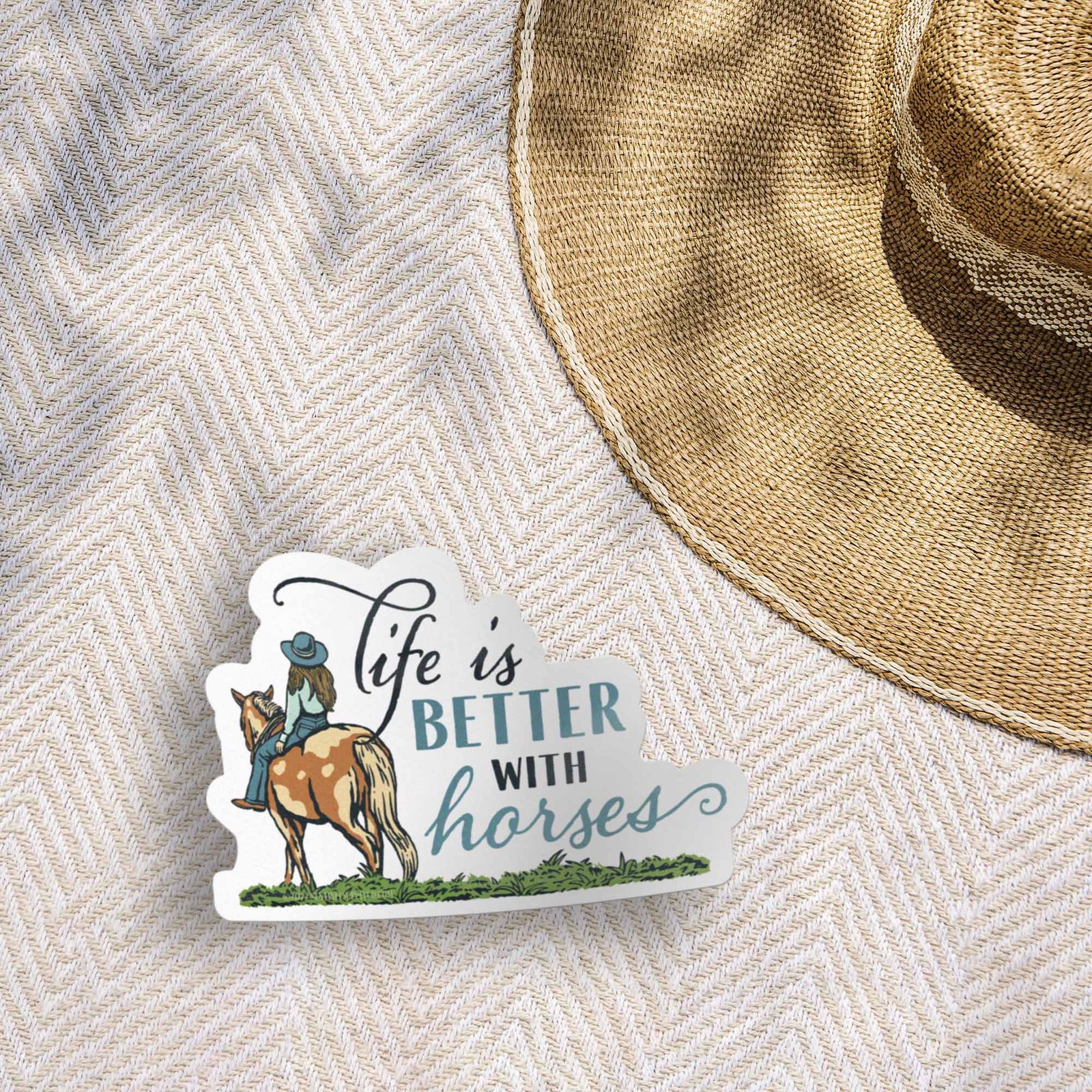 Life is Better with Horses Sticker- Cute Decal for Water Bottle or Laptop