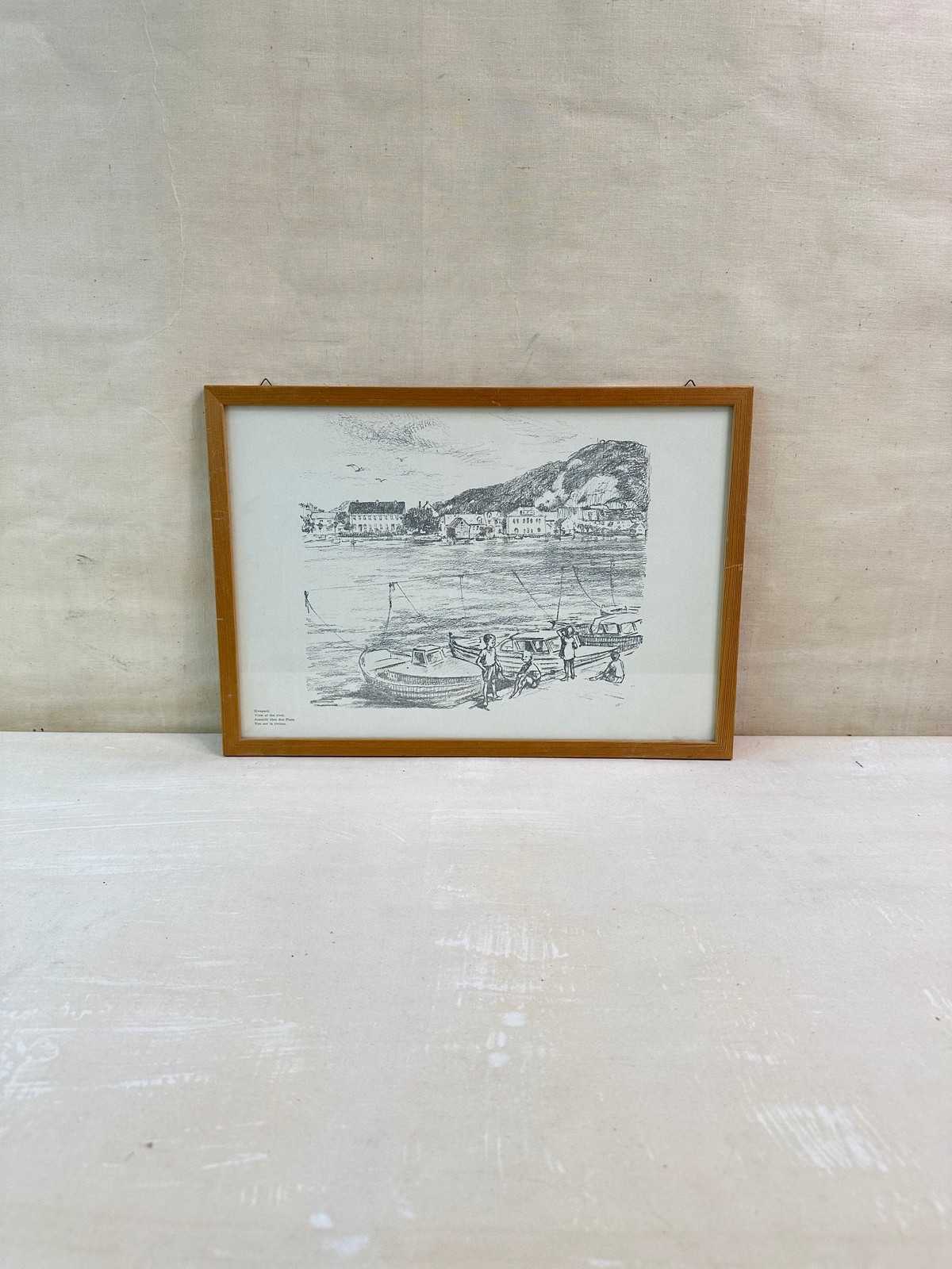 1970's Motif View of the River – Beautiful Art Print for Wall Hanging