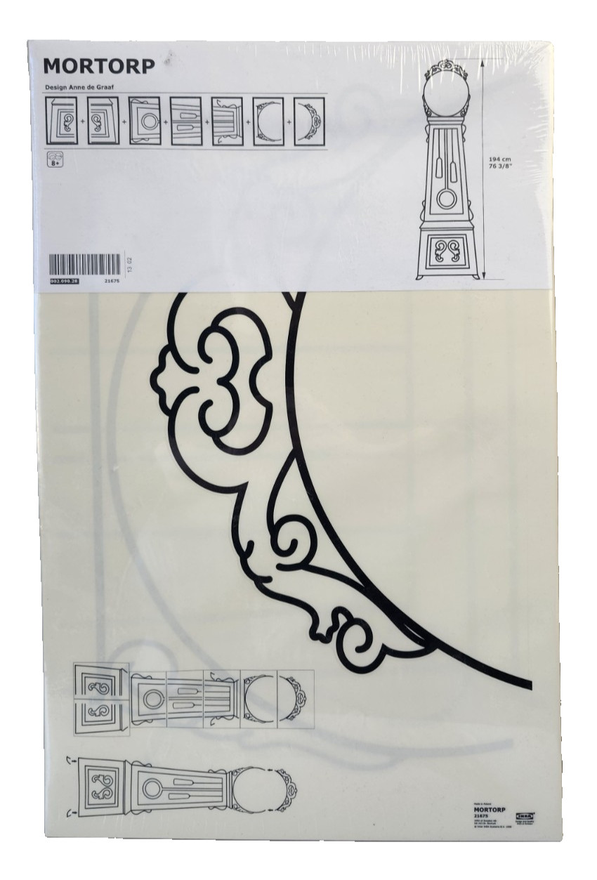 IKEA Mortorp Grandfather Clock Wall Decal Decor Anne de Graffe 76" 002.090.28