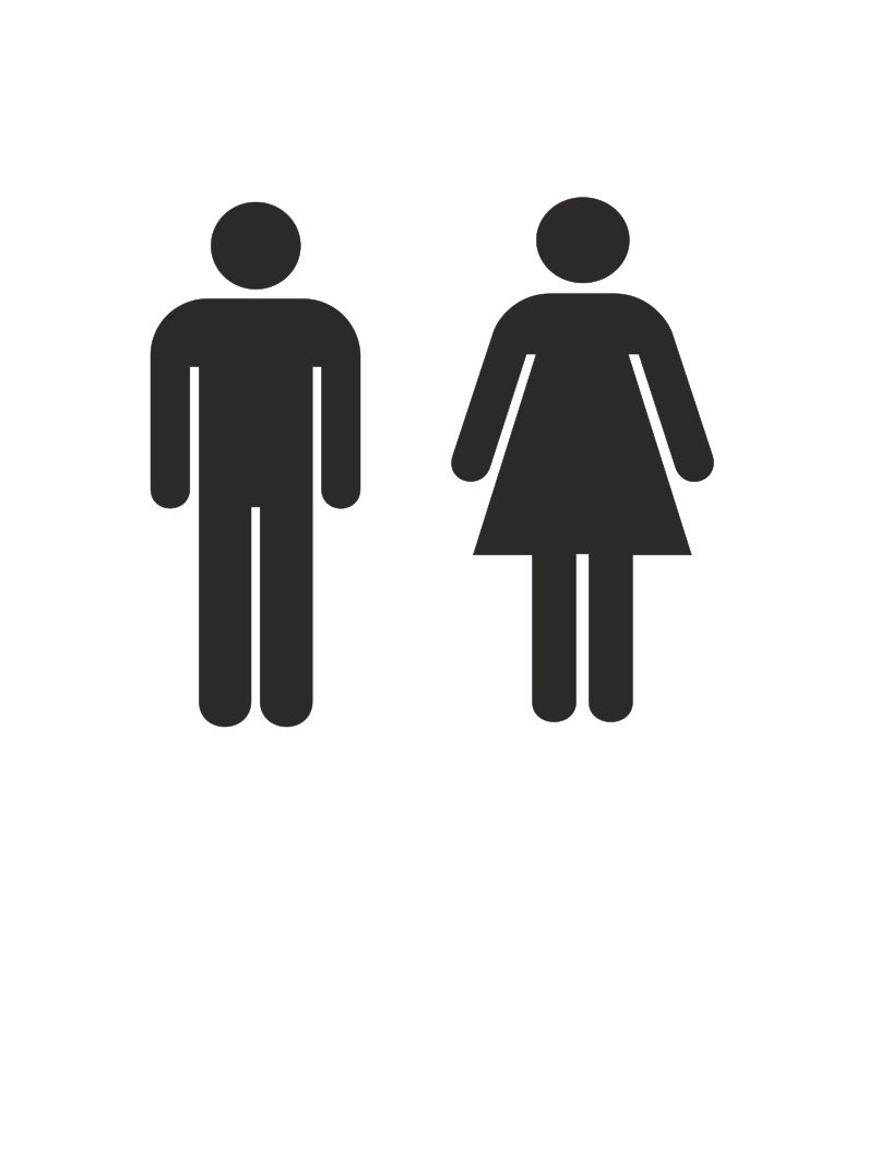 RESTROOM MEN,WOMEN (SET) Vinyl Window Decal