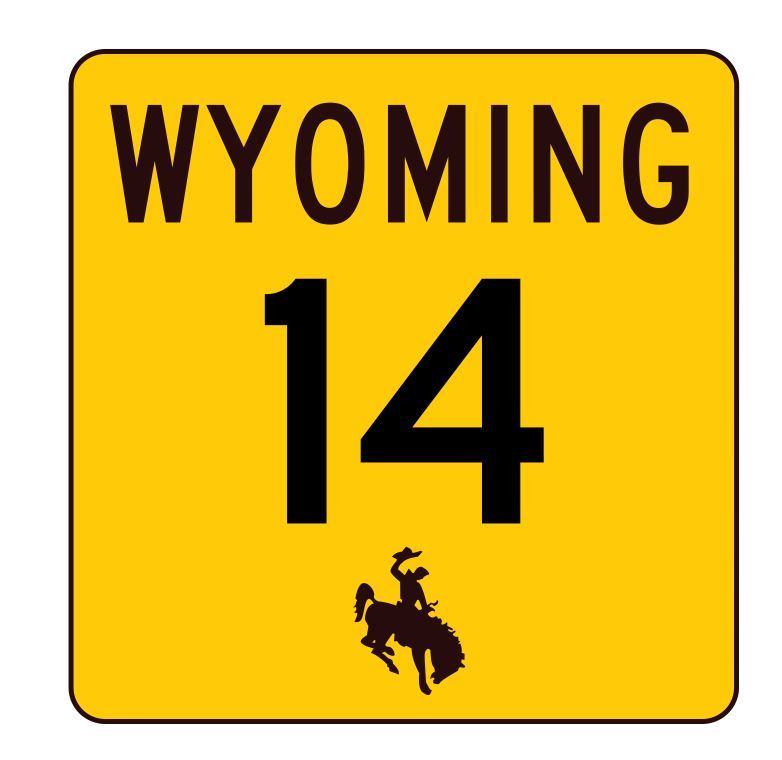 Wyoming Highway 14 Sticker R3386 Highway Sign