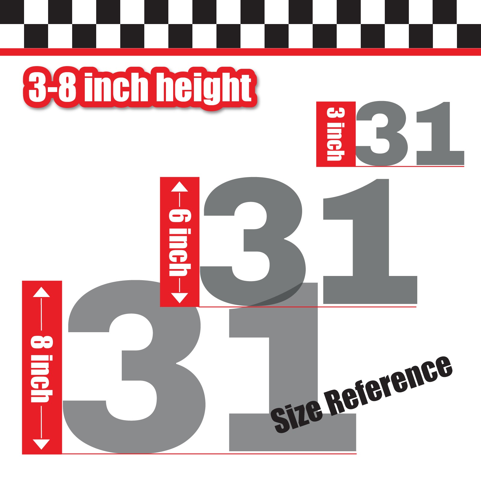 3x 3 Digit Custom Single Number Stickers Decal Locker Door Mailbox Archivo