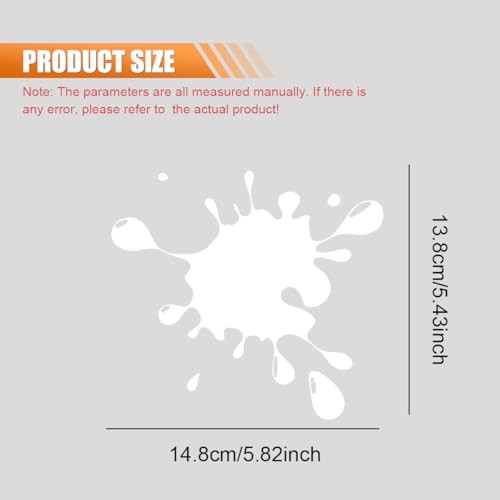 Creative Ink Splatter Car Sticker Decal, Vinyl Waterproof Reflective White