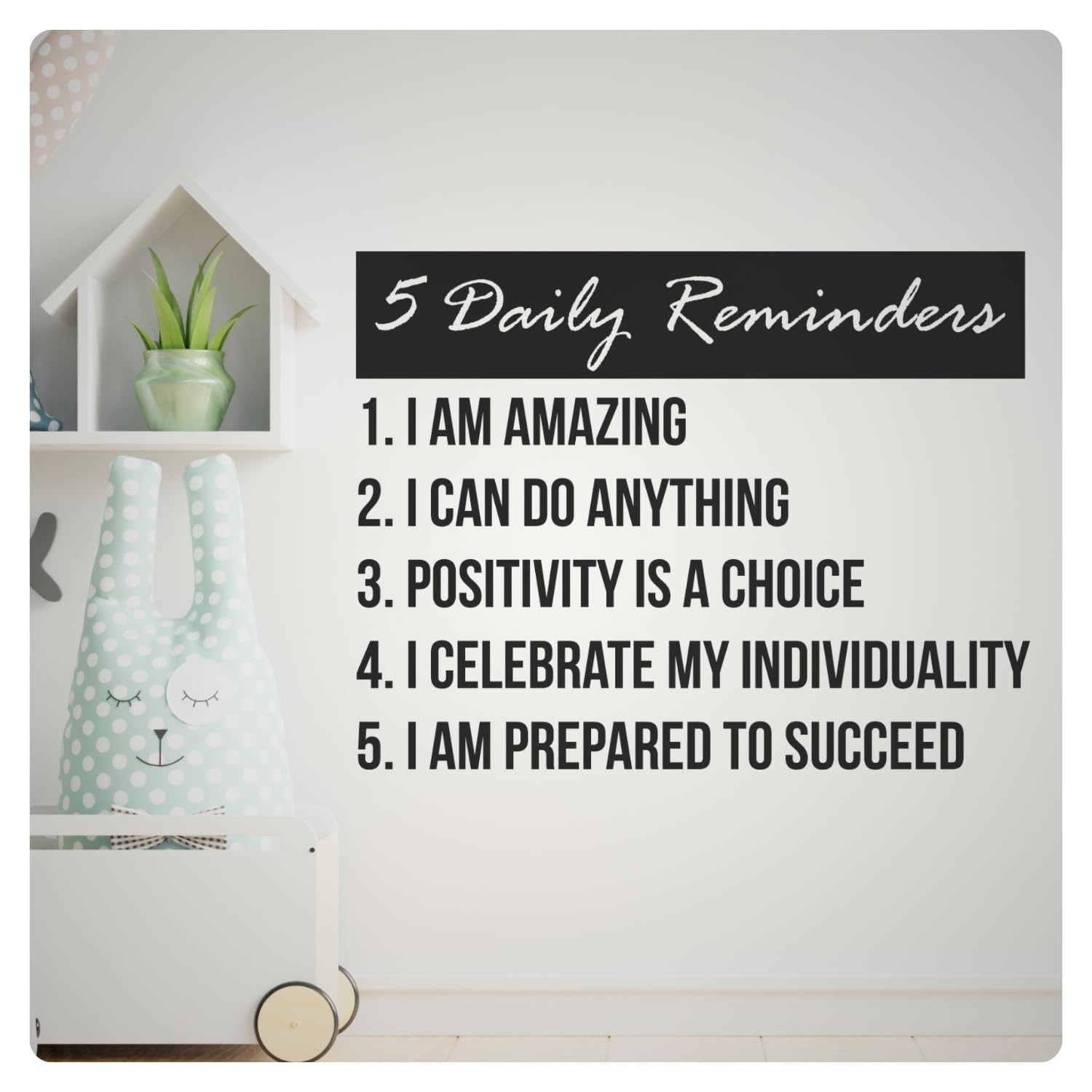 – 5 Daily Reminders – Inspirational Motivational Wall Decal Sticker Quote Art…