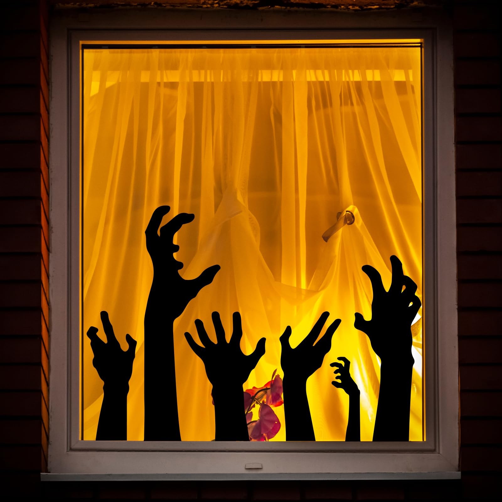 JarThenaAMCS Halloween Window Clings Black Zombie 7.9 x 11.8 inch,