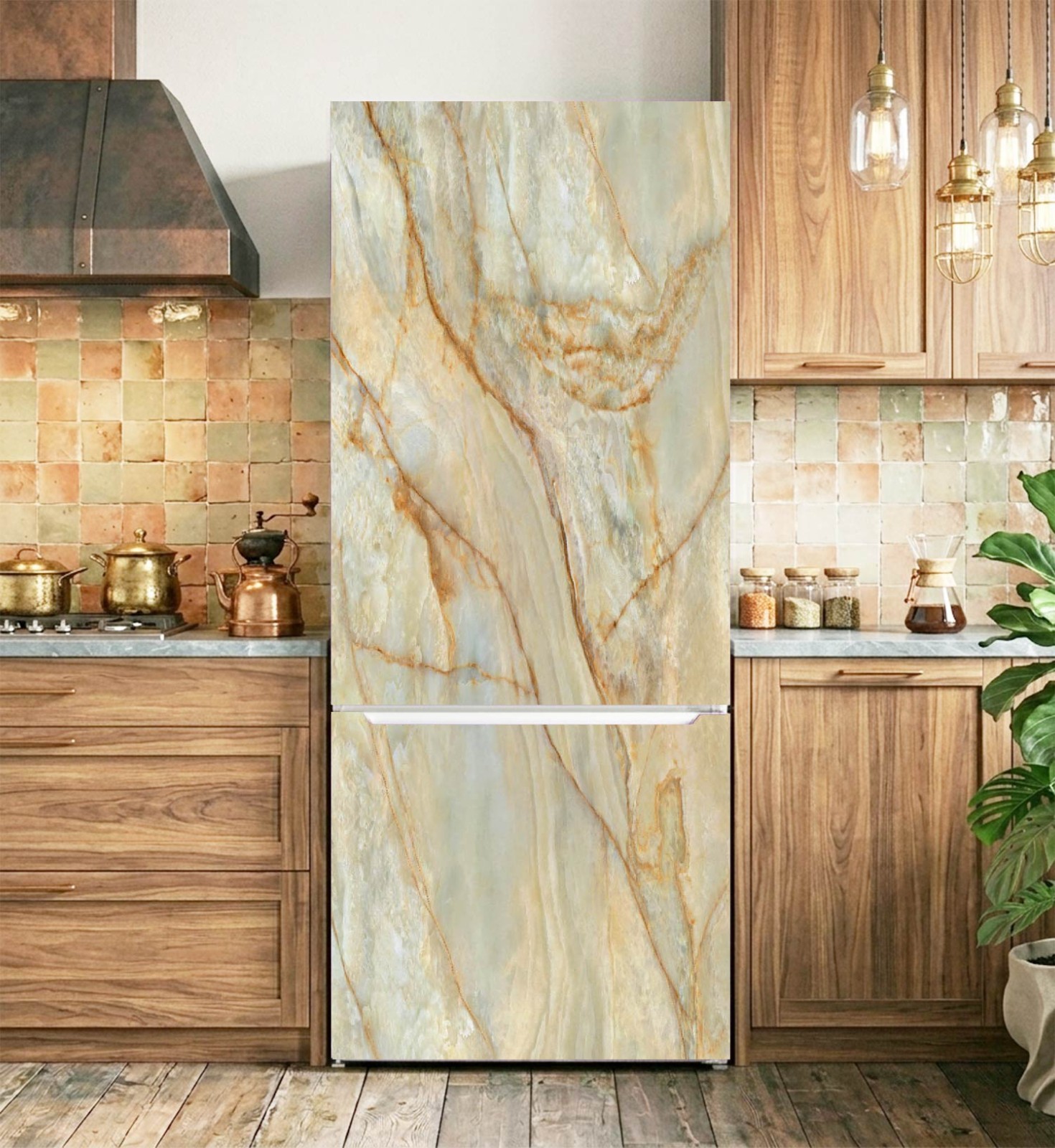 Modern Marble Fridge Skin for a Sophisticated Look