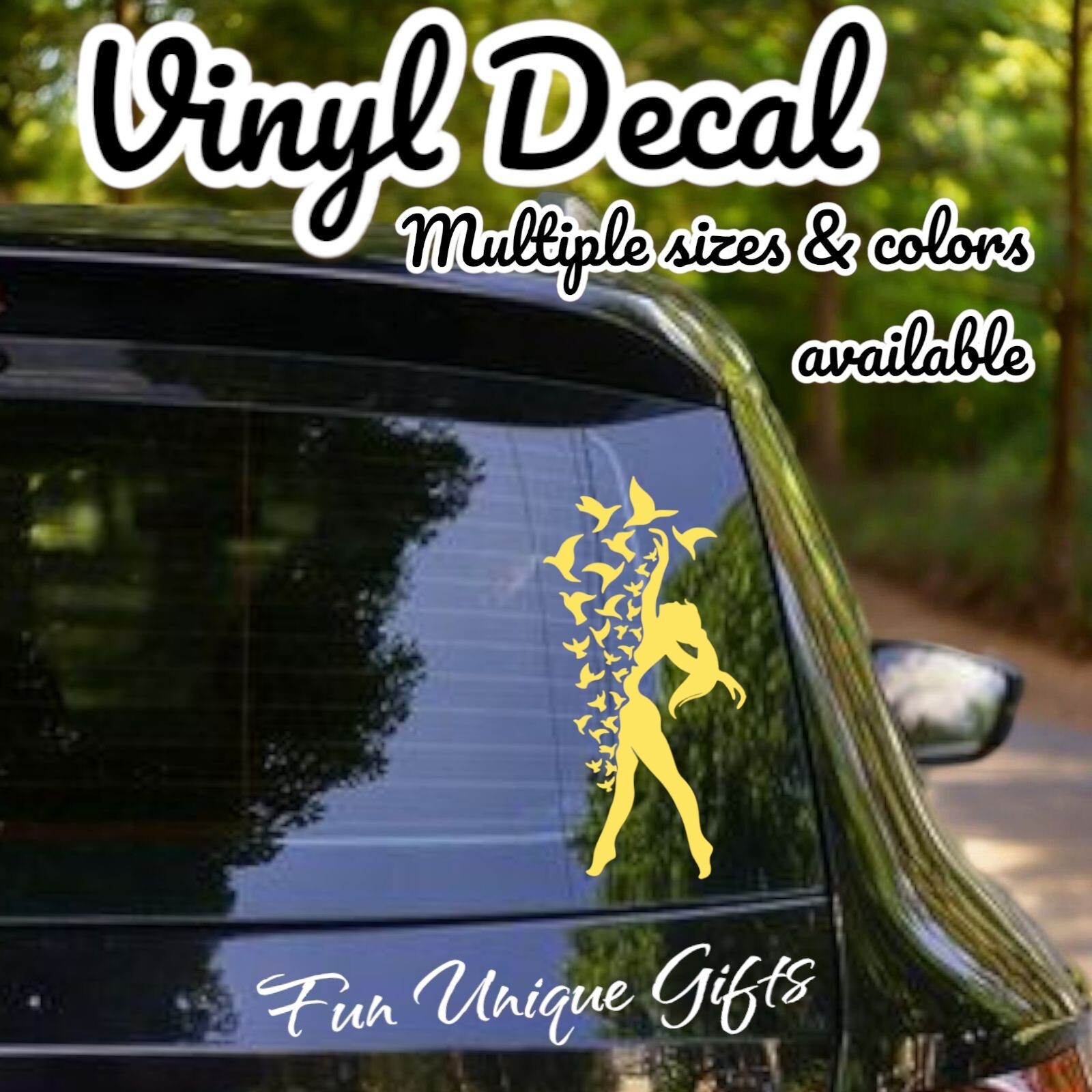 Dancer With Birds Vinyl Decal Sticker -Multiple Colors & Sizes- FREE SHIPPING