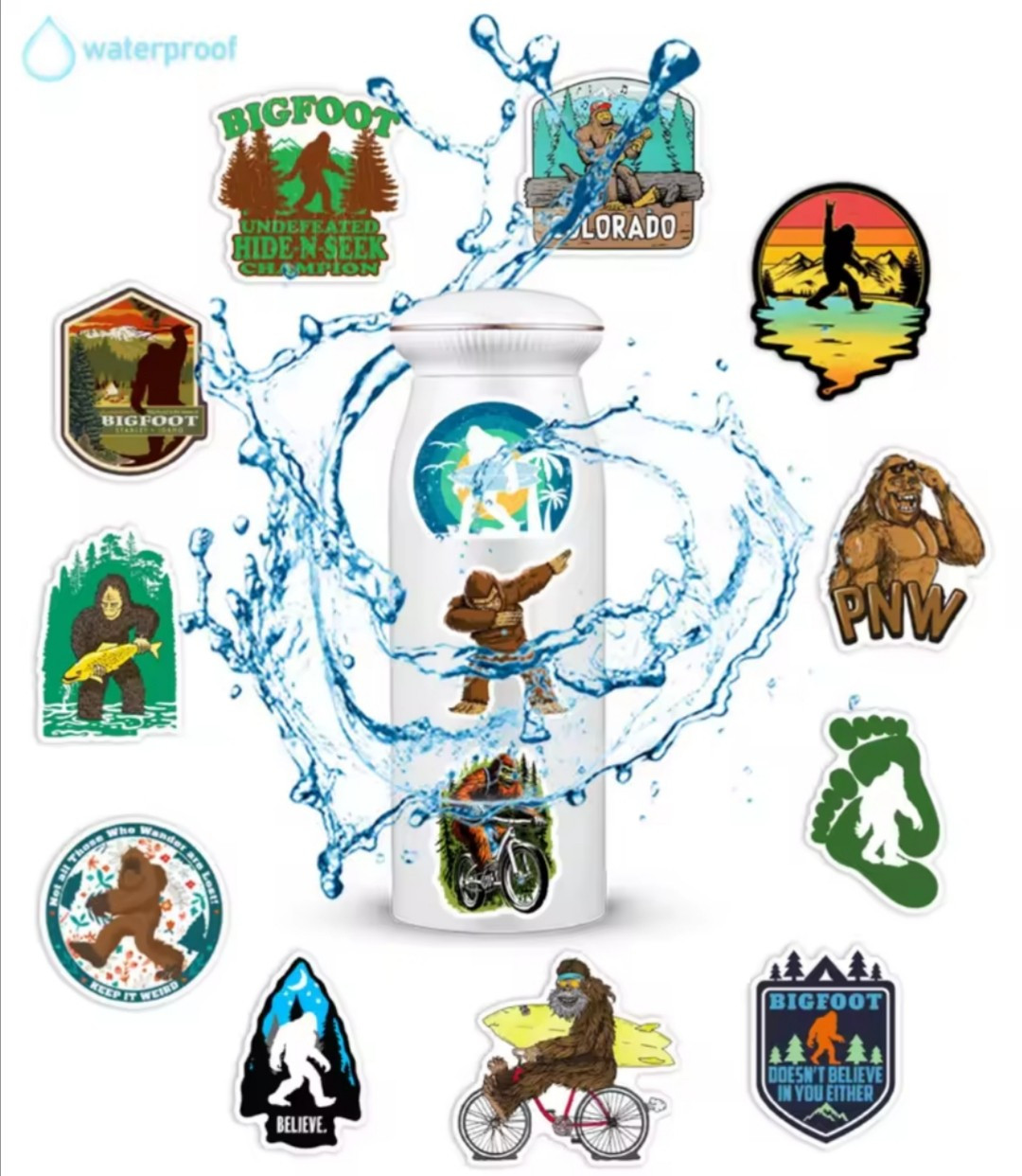 10 PCS Bigfoot Sasquatch Yeti 2 Stickers BRAND NEW