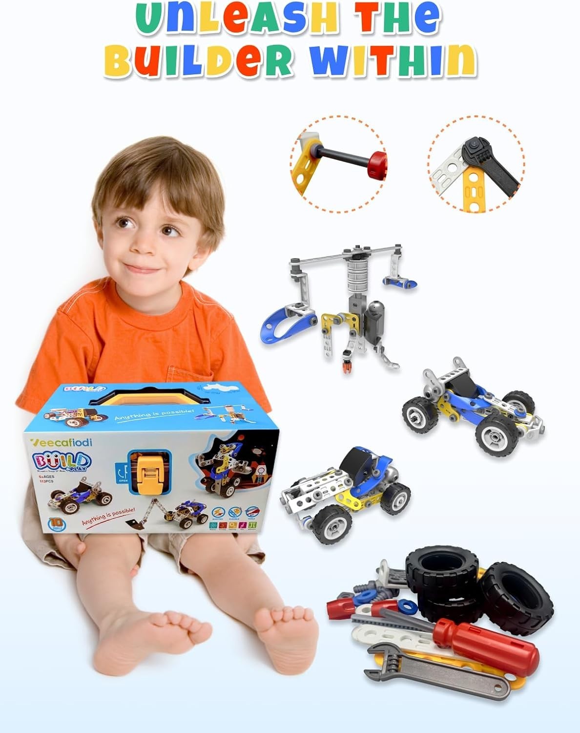 Toys for 5 6 7 8+ Year Old Boy,10 in 1 Electric Building Toys for Kids A…