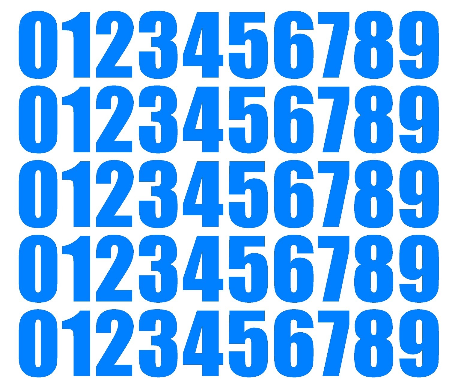 0 1 2 3 Numbers Die Cut Vinyl Decals Waterproof Many Colors and Sizes