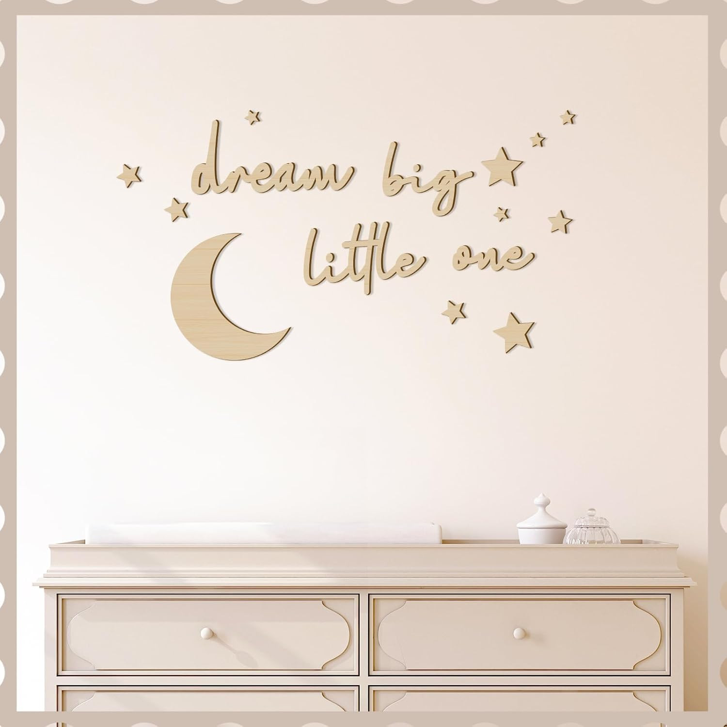 15 Pcs Moon and Stars Nursery Decor Dream Big Little One Wall Decor Boho Neutral