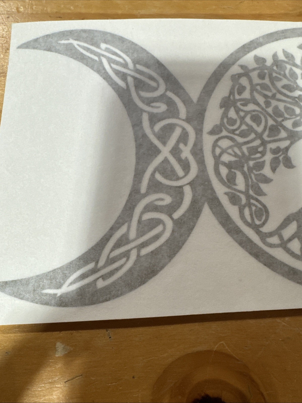 Three Moons Tree Of Life Vinyl Decal Gold. Lg. Unique 10.5”L 5”T. Pagan Celtic