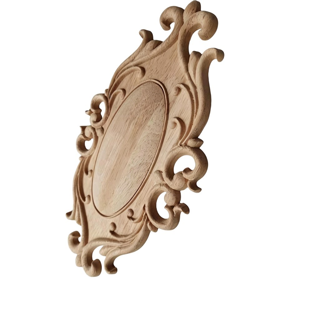 Wood Carving Home Decor Applique Vintage Style Door Wall Mount 4 Size Options