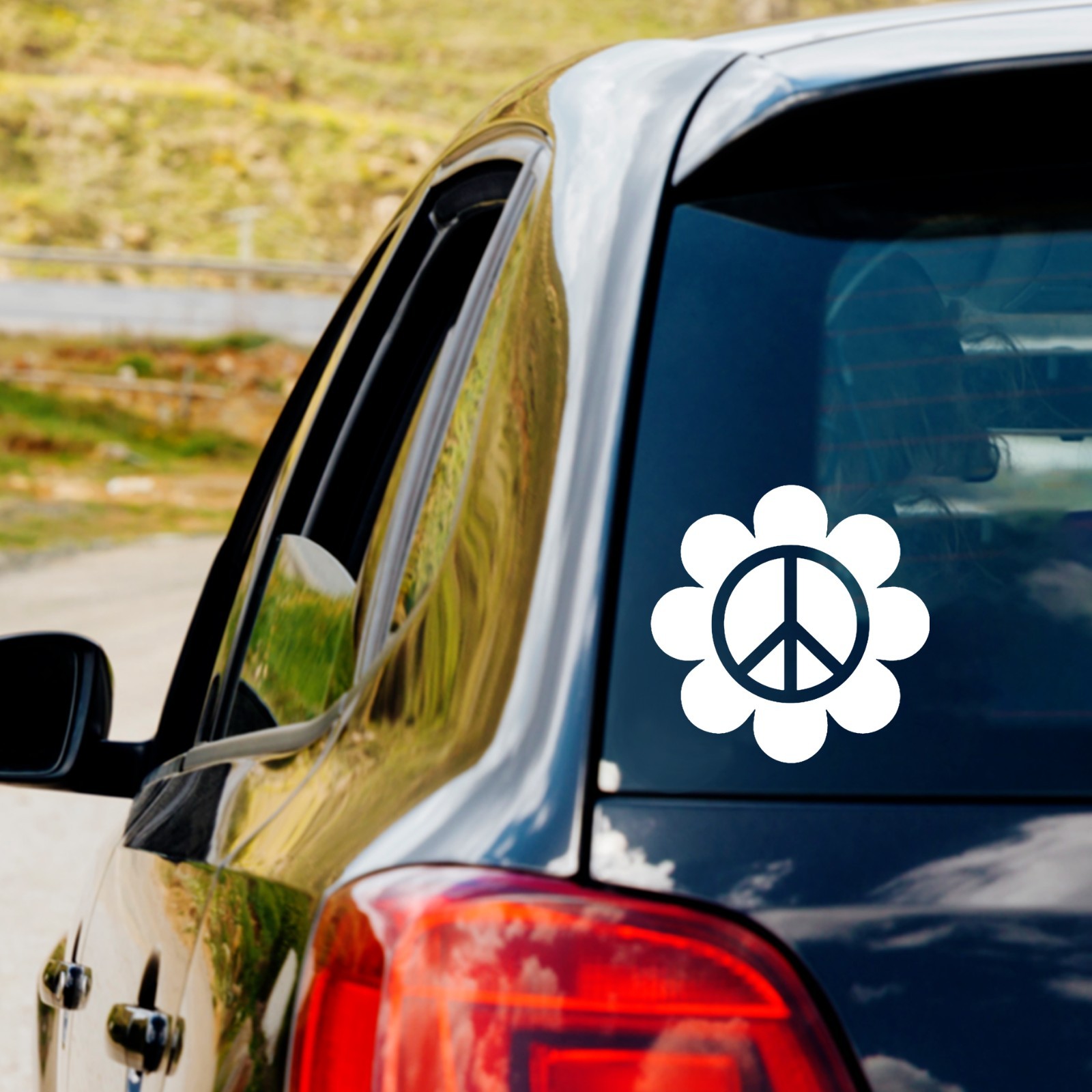 Flower Peace Sign Vinyl Decal Sticker Car Truck Window Laptop Water Bottle Mug