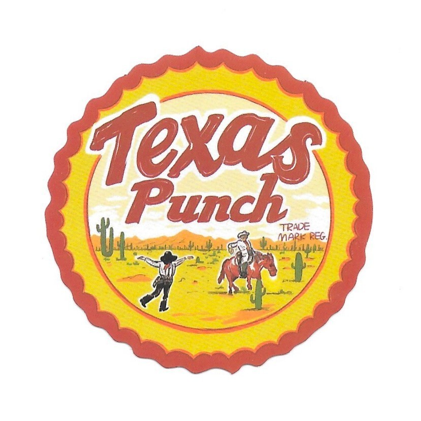 Texas Punch Vinyl Sticker Vintage Soda Advertising Retro Western Beverage Decal