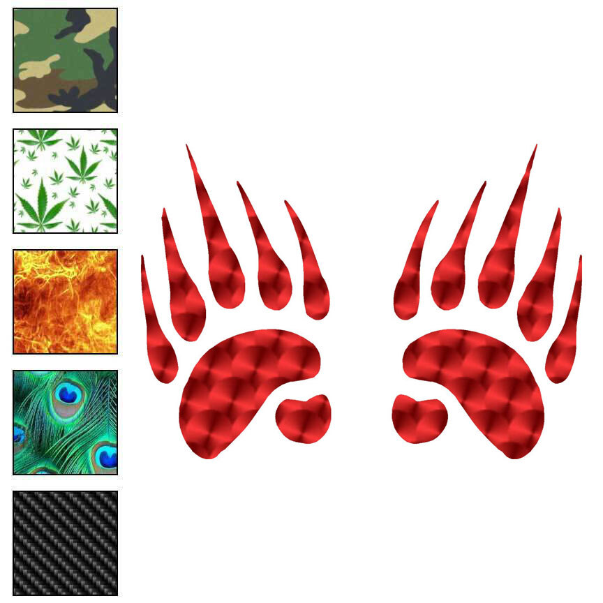 Bear Tracks Prints, Vinyl Decal Sticker, 40 Patterns & 3 Sizes, #7553