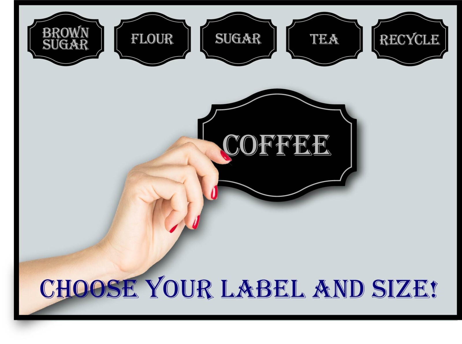 Kitchen Label Decal Sticker Coffee Sugar Tea Recycle Flour Jar Home Decor Bottle