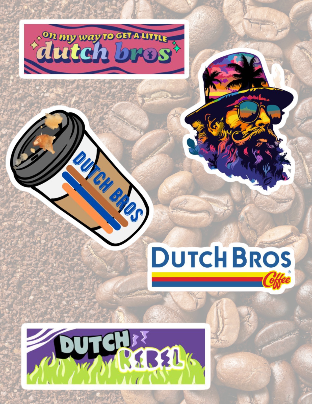 Dutch Bros 5pc (Not Official ) Sticker Pack