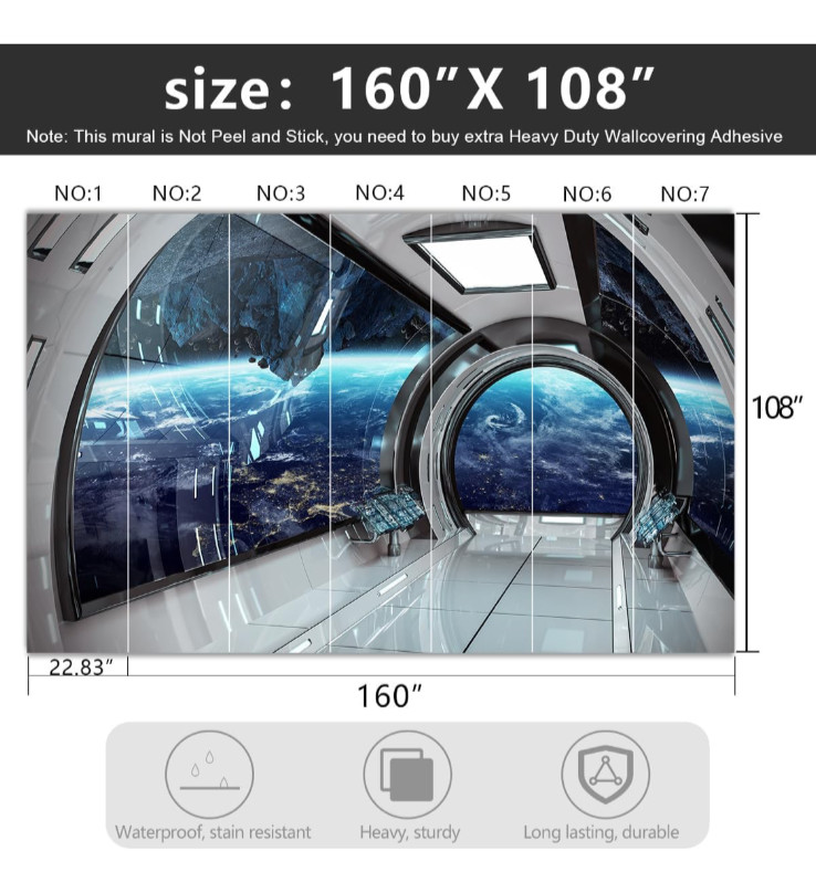 3D Capsule Space Fabric Wallpaper Living Room Bedroom Bathroom Boys Girls Ch…