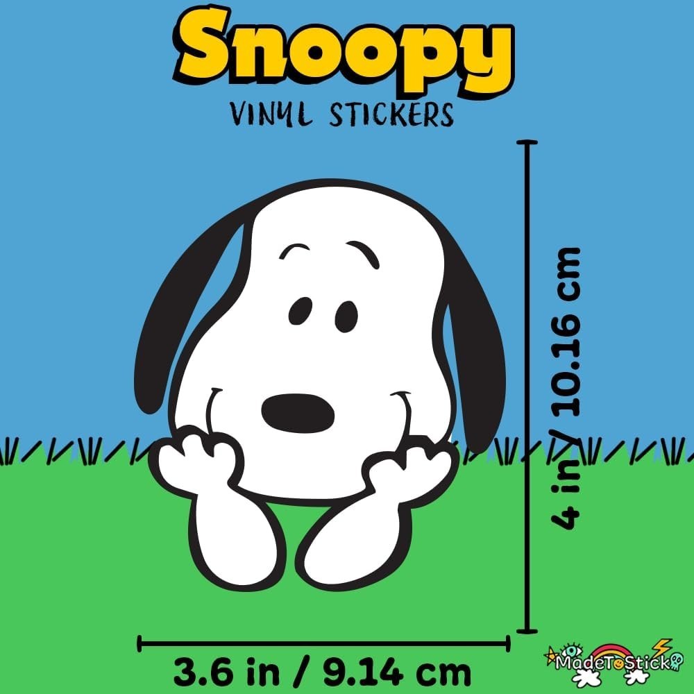 Snoopy Smiling Face Vinyl Decal Cute Cartoon Car Window Laptop Sticker 3.6"x4"