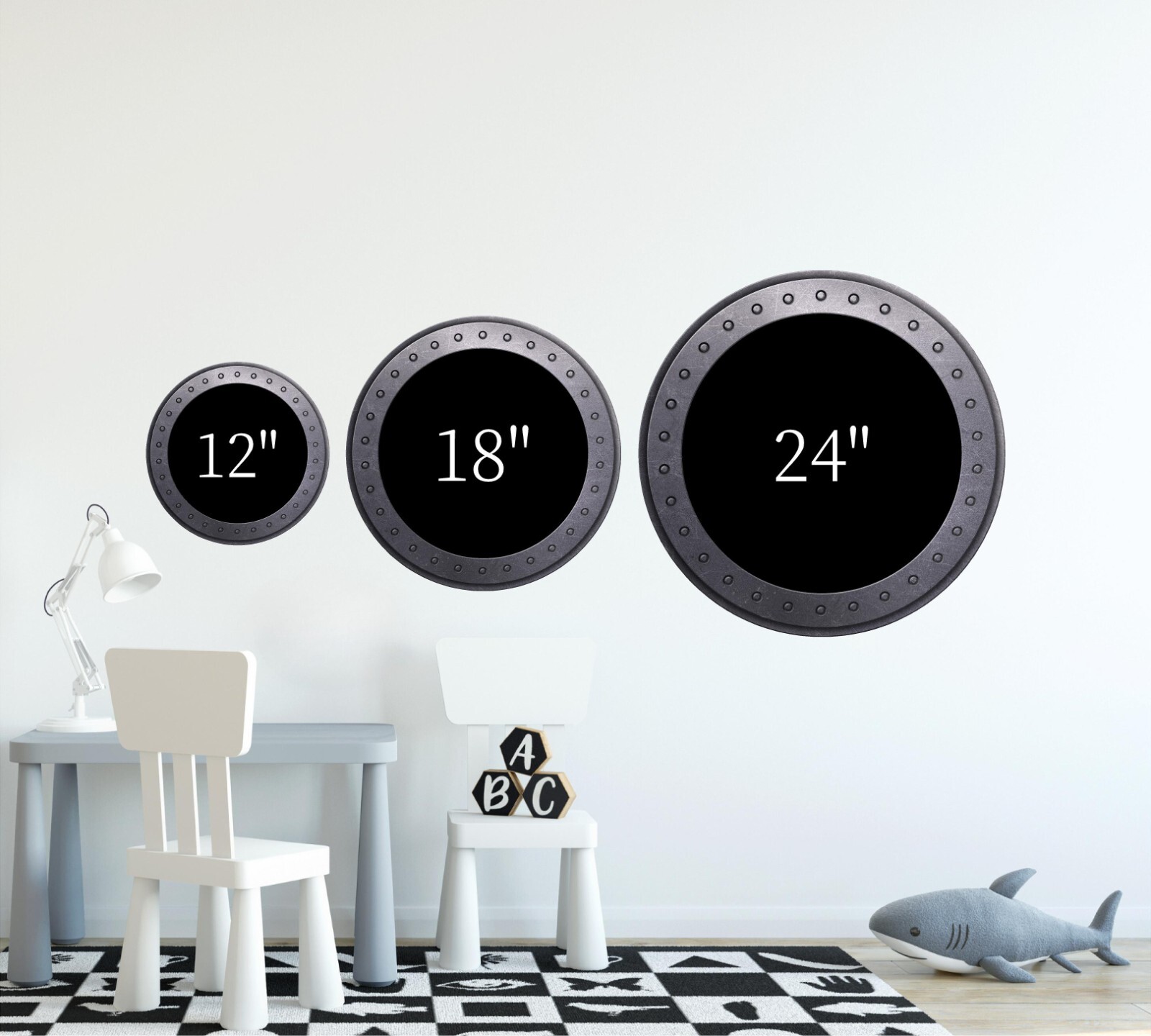 Great White Shark Shallow Water Ocean Porthole Wall Sticker 3D Window Wall Decal