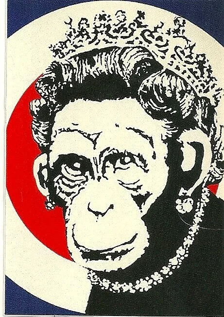 Monkey Queen Banksy Sticker