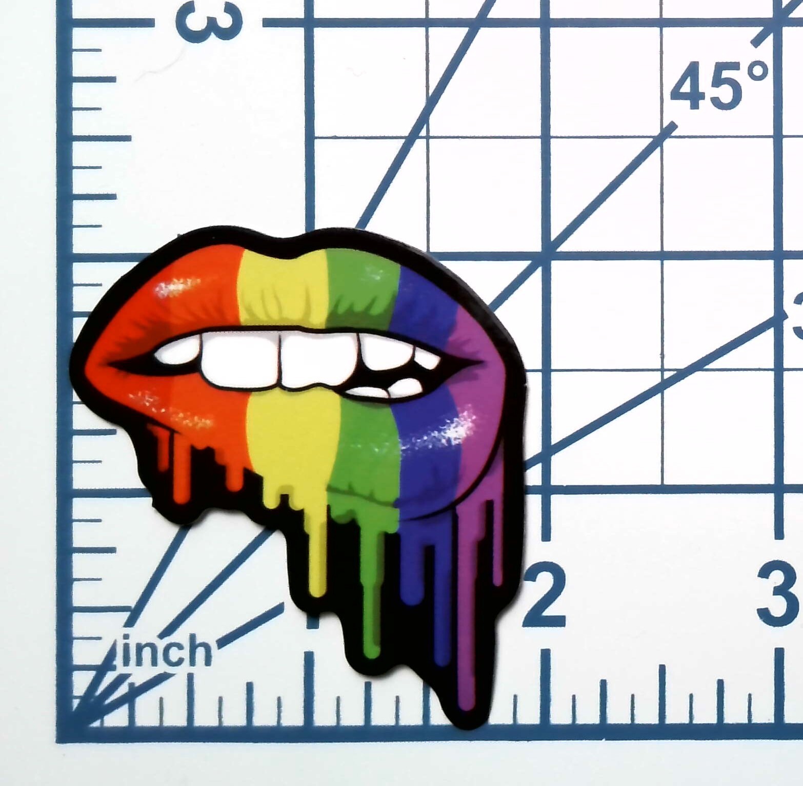 Rainbow Lips Color Die Cut Vinyl Sticker Decal Bold Statement Journal Gift