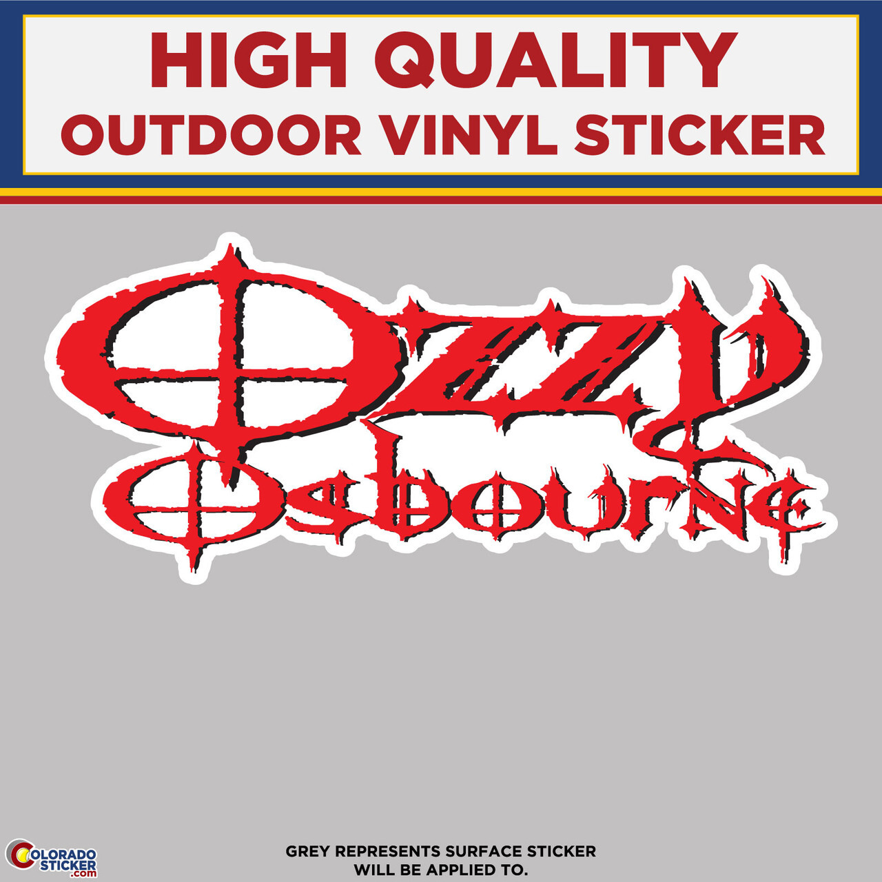 Ozzy Osbourne Red and White, High Quality Vinyl Stickers