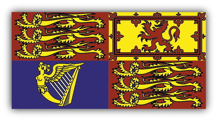 Royal Standard Flag Wide Car Bumper Sticker Decal