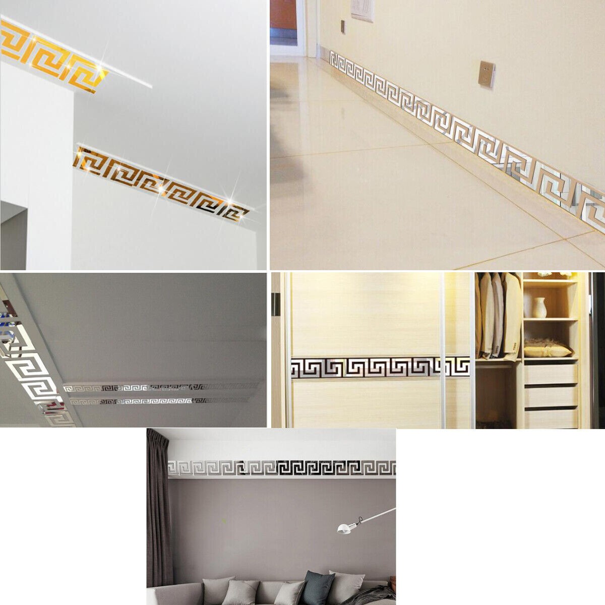 10-30PCS 3D Acrylic DIY Mirror Tile Wall Sticker Removable Decal Art Mural Decor