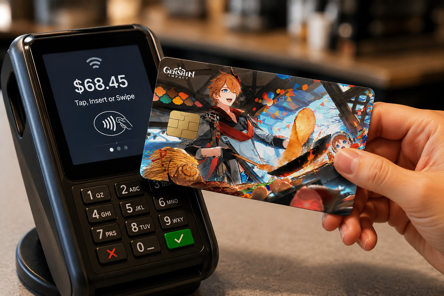 Festival Cooking Genshin Impact Childe Debit Card Credit Card Skin Vinyl Sticker