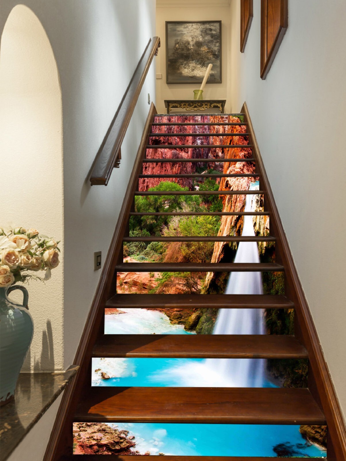 3D Beautiful Waterfall AZ1345 Stair Risers Decoration Mural Vinyl Wallpaper Kay