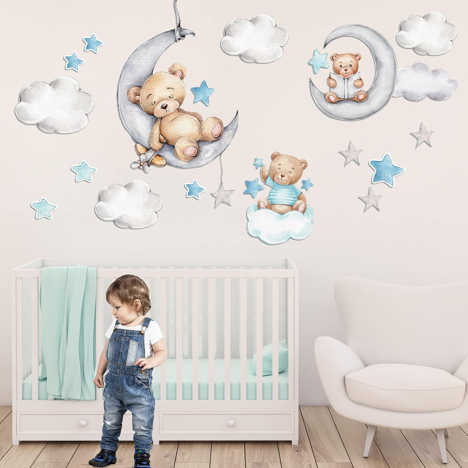 12 Sheet 78 Pcs Bear Highland Cow Wall Decals Cute Highland Cow Sticker Nurse…