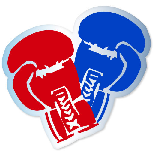 Boxing gloves car bumper sticker decal 5" x 5"