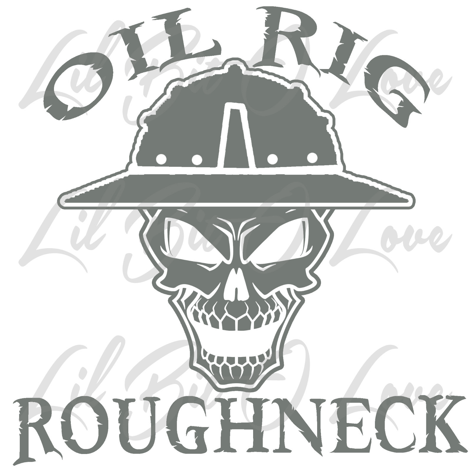 Oil Rig Roughneck Skull Vinyl Decal with Hard Hat Oil Platform Rig Oil Industry