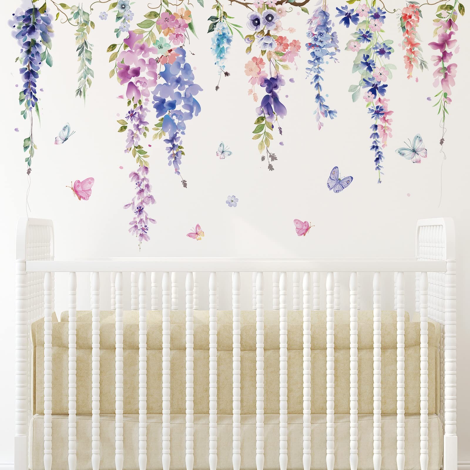 Zonon 6 Pcs Flowers Wall Decals Stickers Vinyl As Shown in the Picture