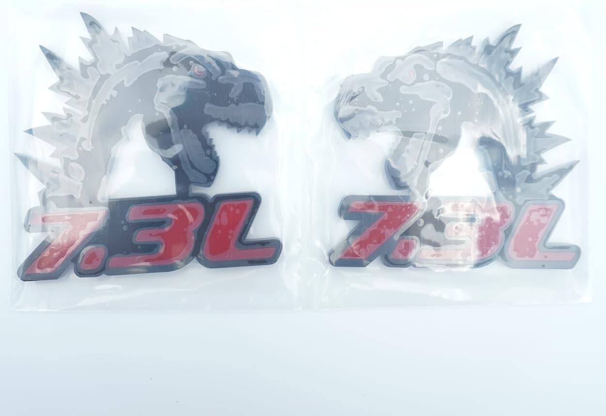 2Pc Godzilla Badges Raging 7.3 Emblem 3D Fender Angry Agressive Sticker Namep…