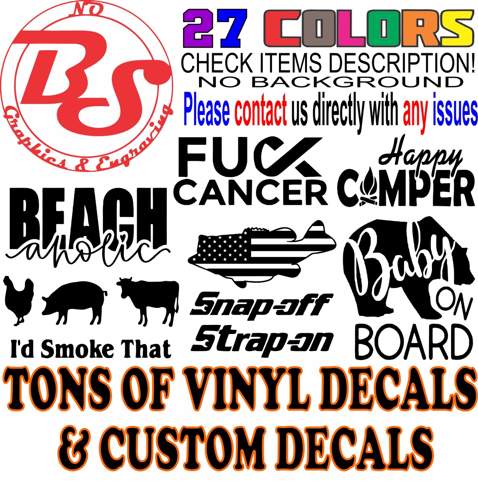 2x Custom Text Vinyl Decal Lettering Sticker Personalized Any Text Any Name noBS