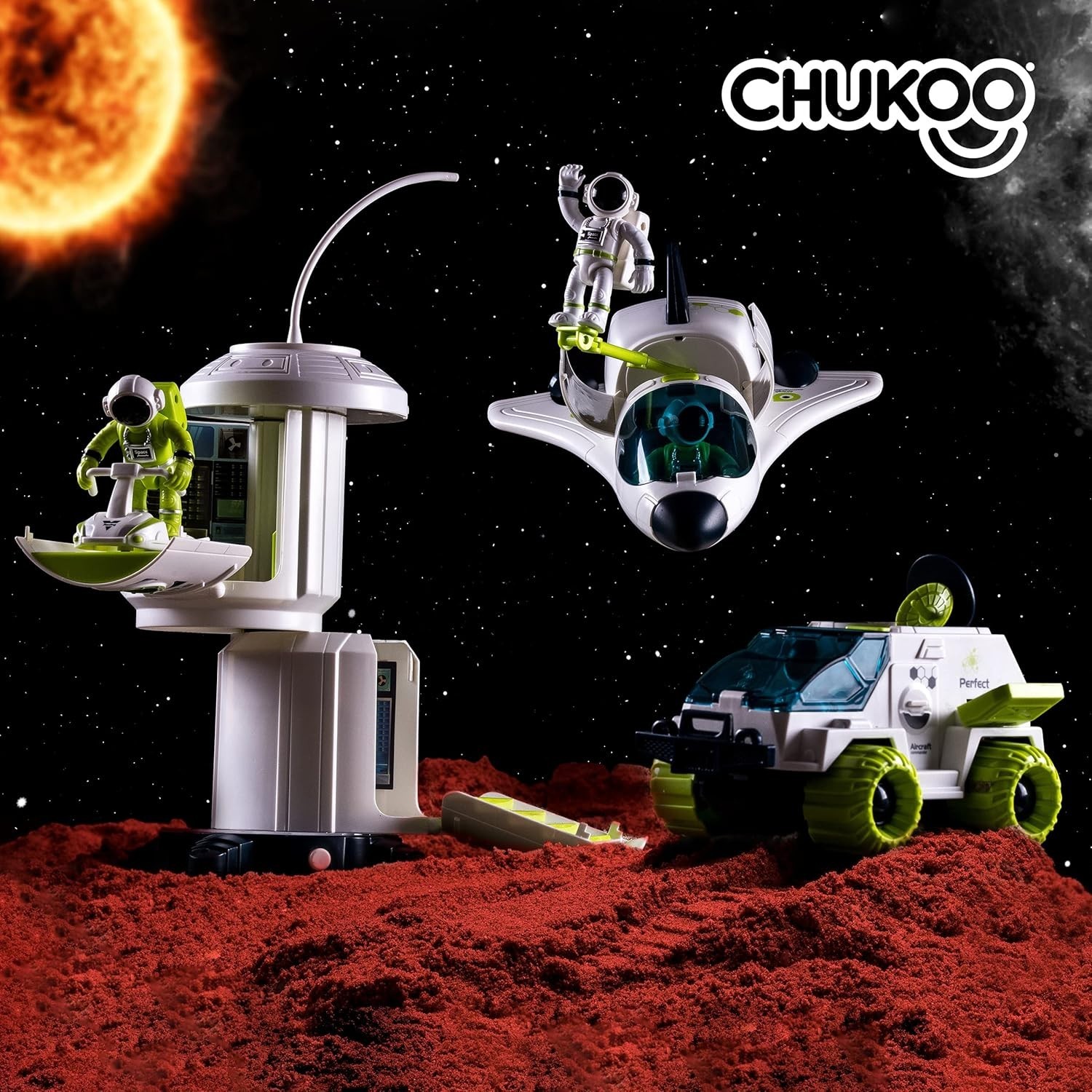 [Upgraded Set] Space Toys for Kids 3 4 5 6 7 8, Space Shuttle with Rocket Ship T
