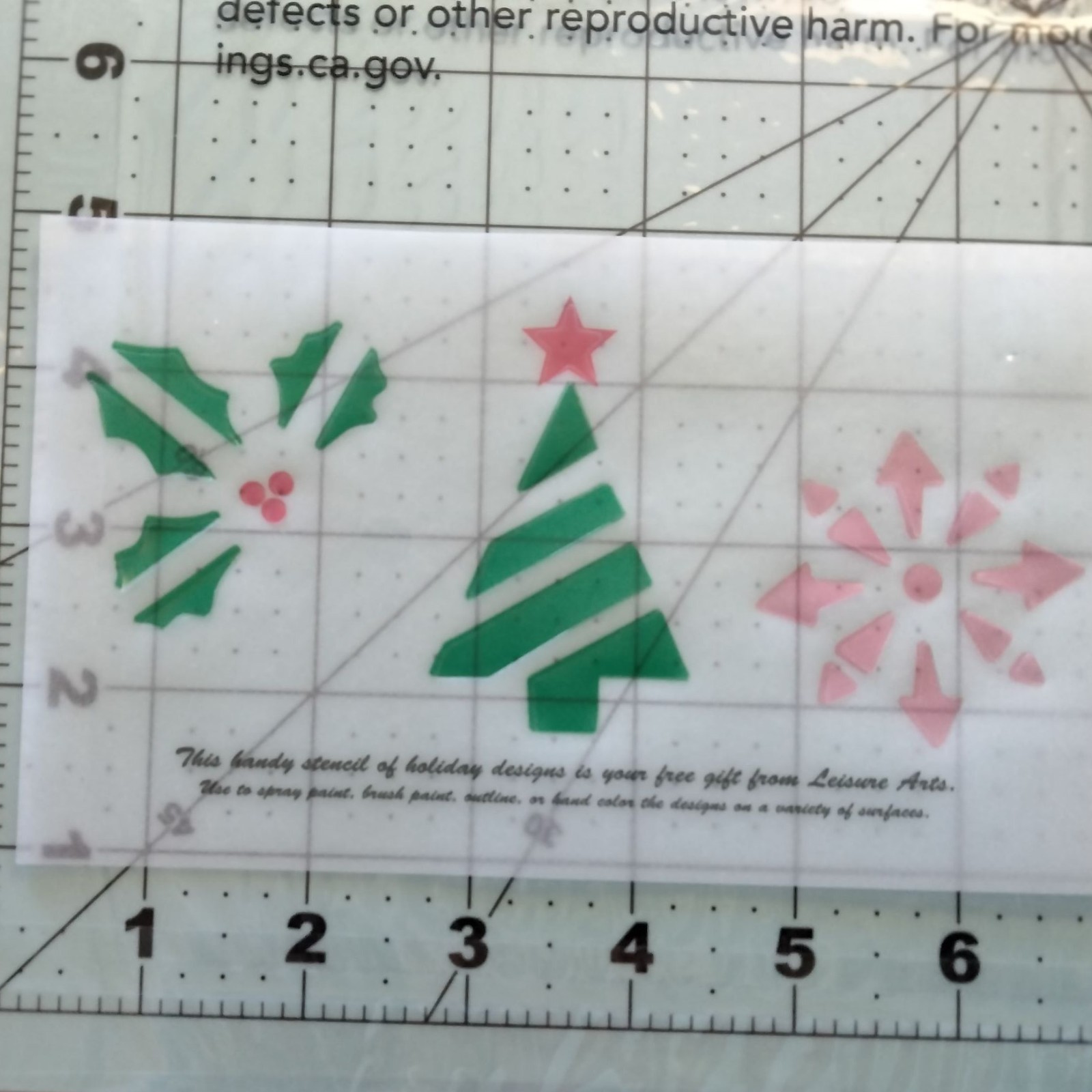 Holiday Design Stencil Template Holly Christmas Tree Snowflake Crafts