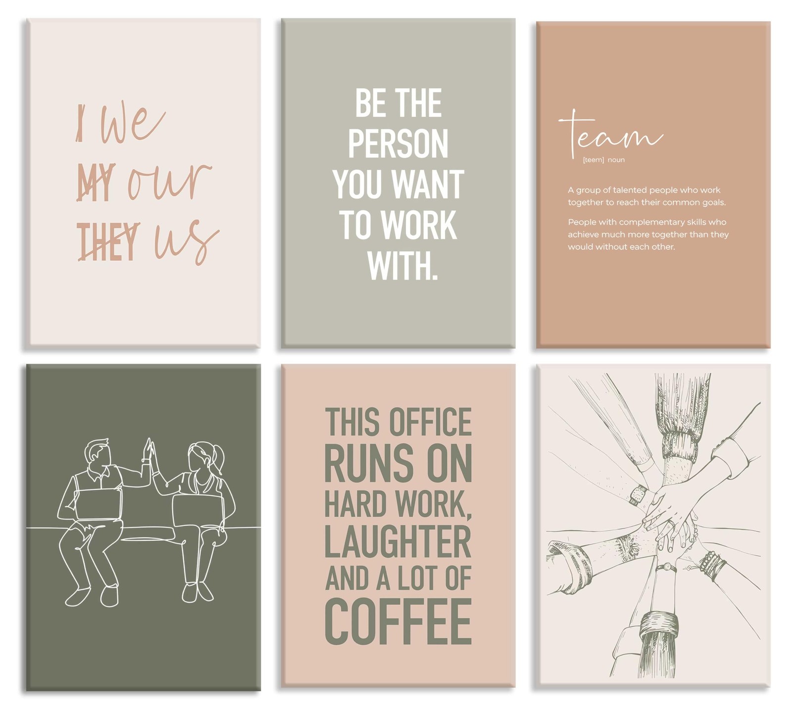 6Pcs Office Inspirational Canvas Wall Art Teamwork Motivationa Paintings Insp…