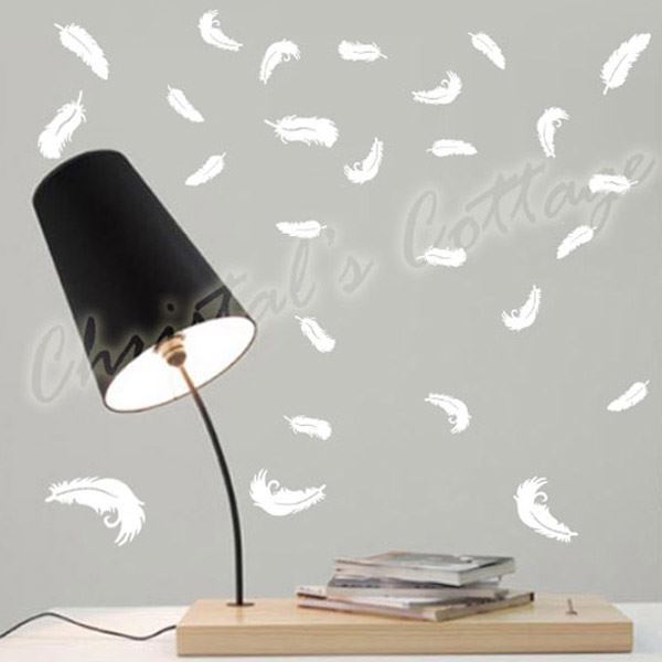 32 Feathers Wall Art Stickers Kids Window Decals Home Decoration Mural Car Vinyl