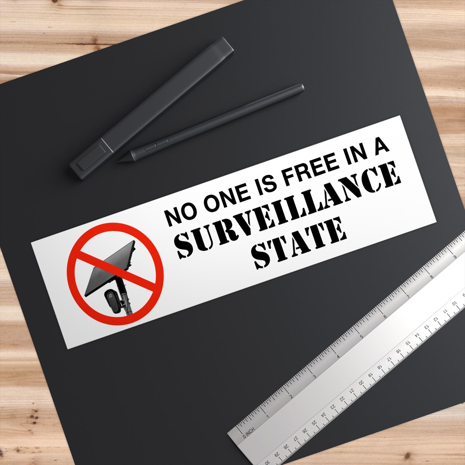 No One Is Free in Surveillance State Bumper Sticker / Magnet – Anti-Flock Camera