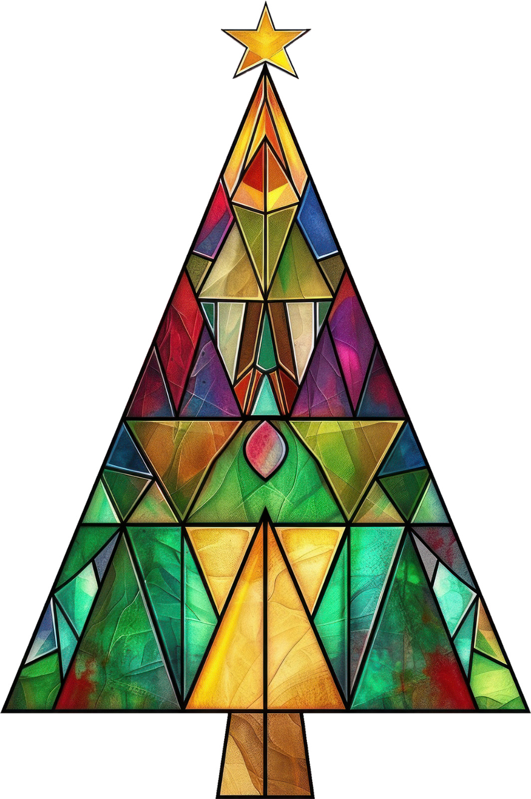 Wall sticker Christmas tree made of stained glass wall sticker 18X18 cm large